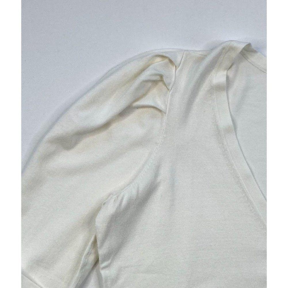 Danielle Bernstein White Cropped Light Weight Cardigan Sz 1X NEW - Picture 5 of 10